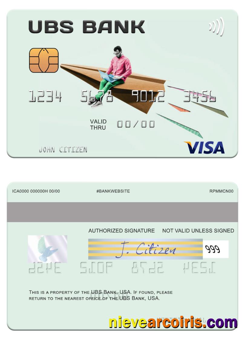 USA UBS Bank visa card